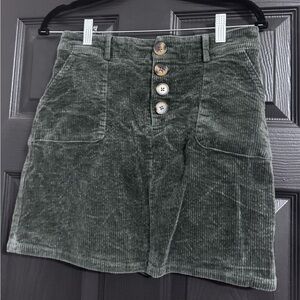 Umgee Green Corduroy Skirt